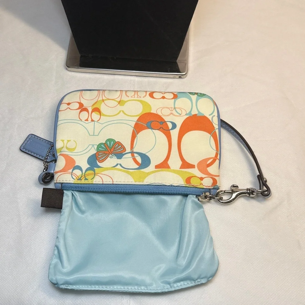 Coach Multicolor Signature Wristlet with Butterfly Motif - Picture 10 of 11